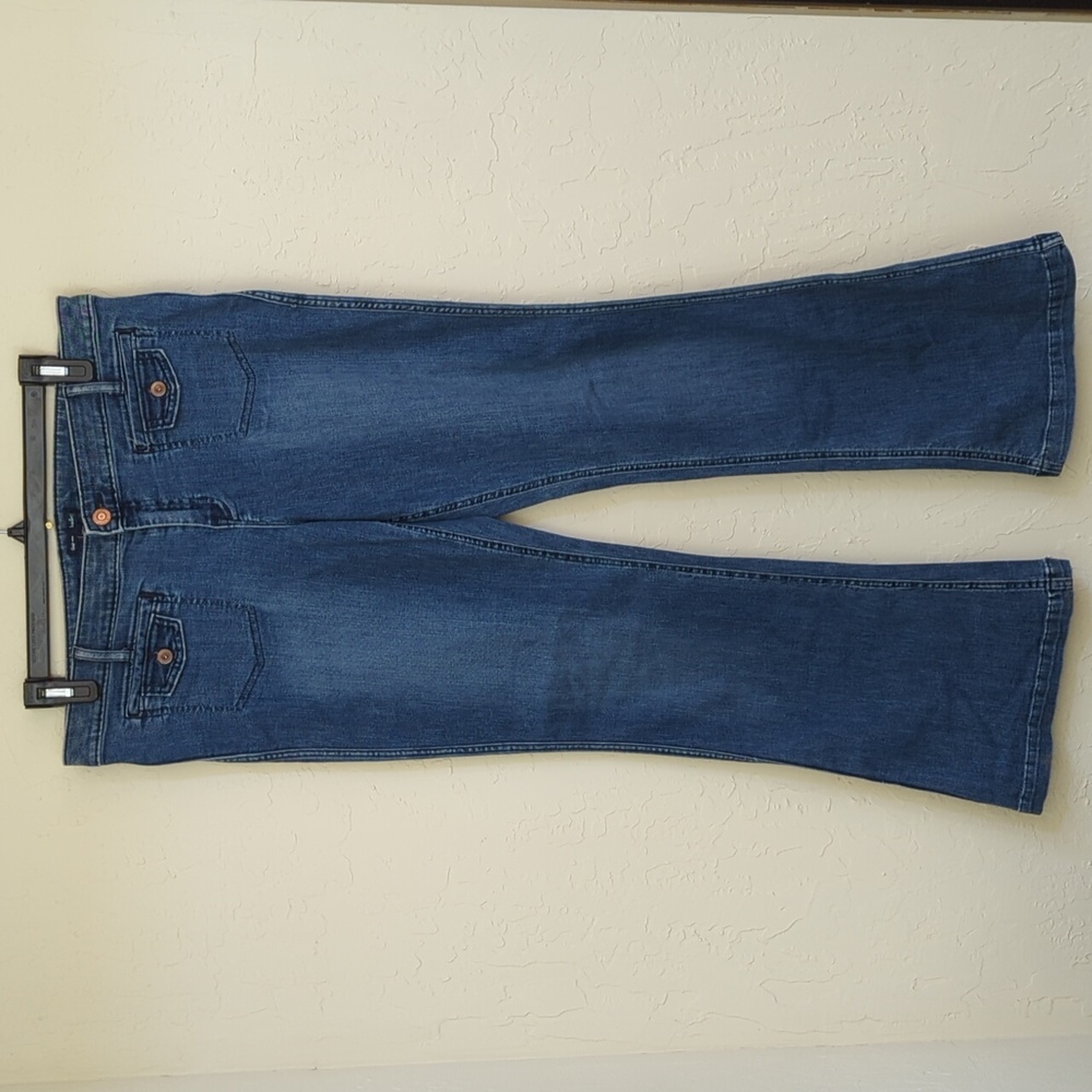 RARE GAP Factory Hadley Y2K Style Mid Rise Medium Wash Flare Jeans Size 14R